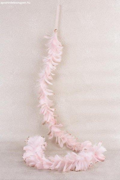 MagicHome karácsonyi füzér, rózsaszín, pelyhes, 150 cm