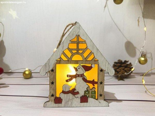 MagicHome karácsonyi dekoráció, Hóember házikóban, LED, felfüggeszthető,
9,2 x 3 x 10,4 cm