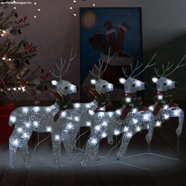 4 db karácsonyi rénszarvas 80 ezüstszínű LED-del