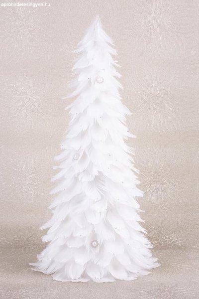 MagicHome karácsonyi dekoráció, Karácsonyfa pehelyből, fehér, 22 x 46 cm