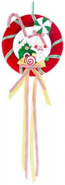 MagicHome Candy Line karácsonyi dekoráció, Candy Line Koszorú, 40 x 95 cm