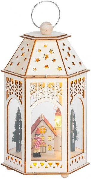 MagicHome karácsonyi lámpa, Fa falu, 9 LED, meleg fehér szín, 16,5 x 14 x 30
cm