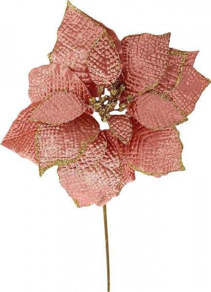 MagicHome karácsonyi virág, Poinsettia, rózsaszín, szár, virágméret: 35
cm
