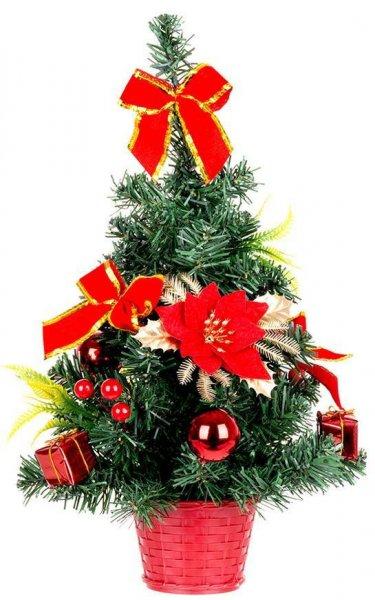 Karácsonyfa MagicHome Karácsony, feldíszített, piros, 40 cm