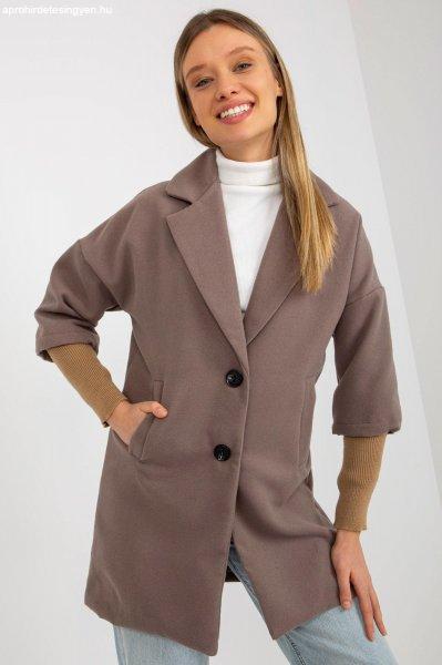Női hosszú ujjú kabát, 79951-es modell, mokka színű