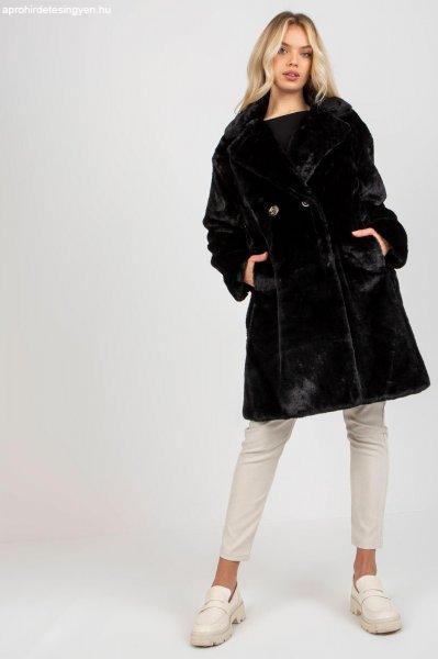 Kabát gallérral és prémes modell 11895 fekete