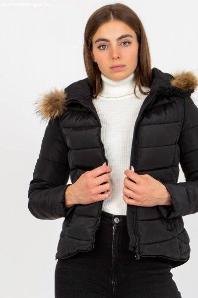 Steppelt kapucnis kabát szőrmével 62730 fekete