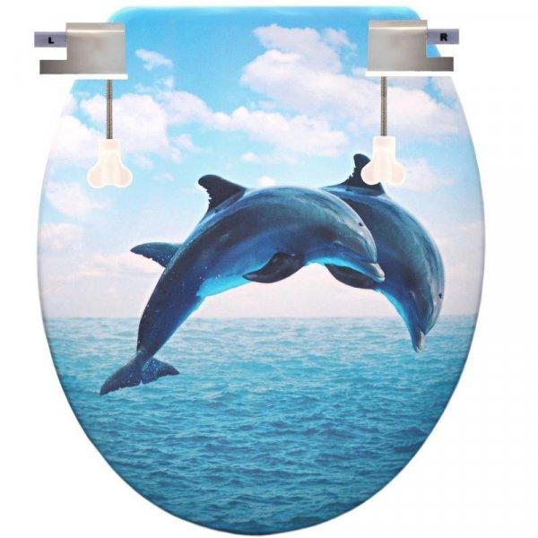 Delfin Mintás WC Tető Lassú Zárófedeles Soft Close Toalett - Kék Színű
Műanyag Wc Deszka Lecsapódásgátló Fémzsanérral - Wc Ülőke P-A -