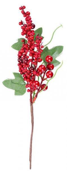 MagicHome karácsonyi ág, bogyókkal, piros, 31 cm