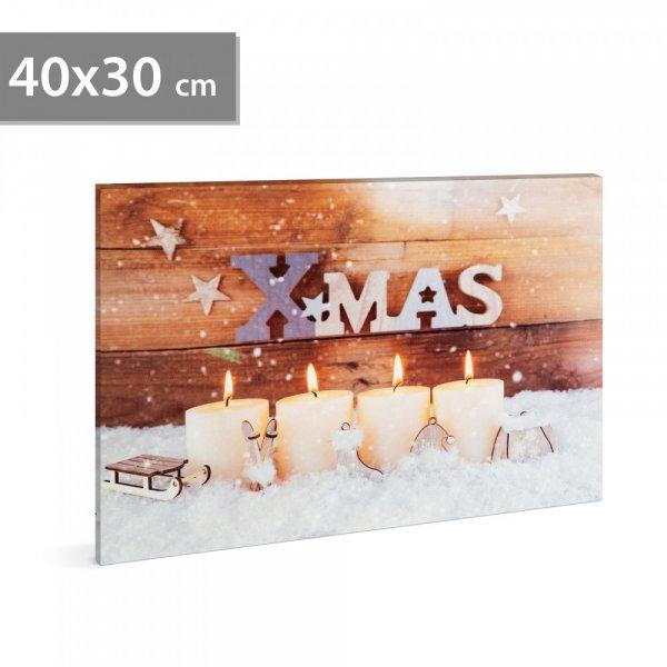 Family Karácsonyi LED-es hangulatkép - fali akasztóval, 2 x AA, 40 x 30 cm
(58460)