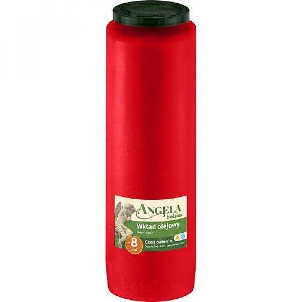 Töltet bolsius Angela NR08 piros, 185 óra, 550 g, olaj