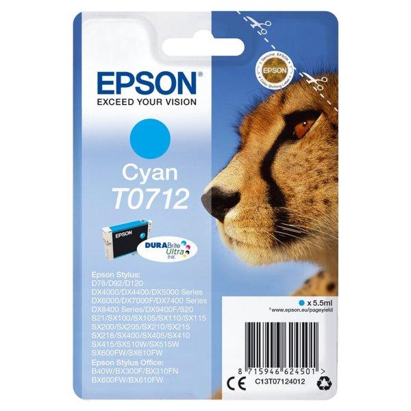 Epson T0712 tintapatron cyan ORIGINAL 
