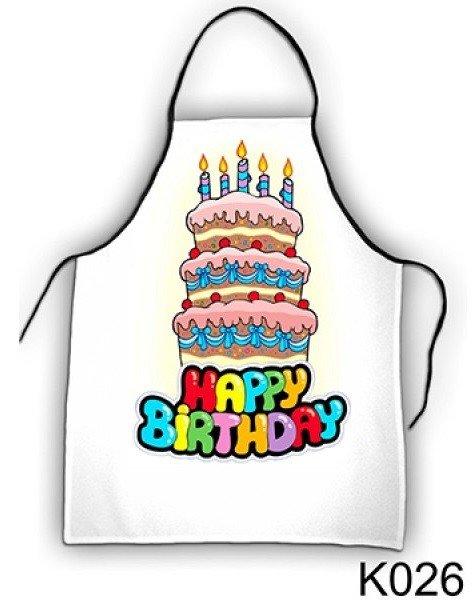 Szakács kötény, Happy Birthday, torta