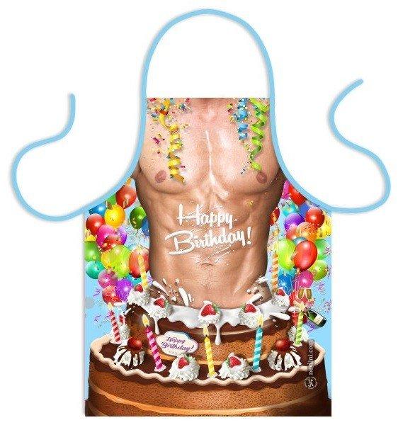 Szakács kötény, születésnapi tortás, férfiaknak