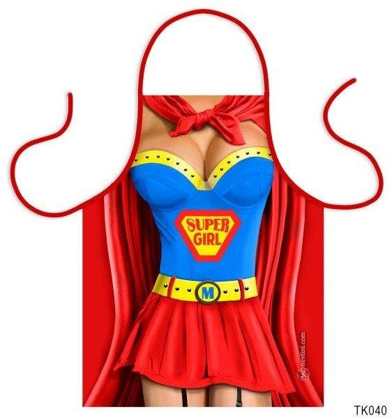 Vicces szakács kötény, Super Girl, szuper lány