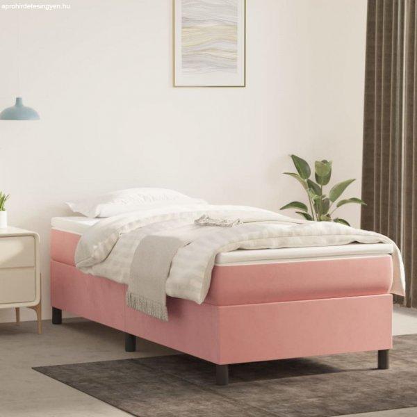 Rózsaszín bársony ágykeret 100x200 cm