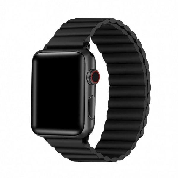 XPRO Apple Watch mágneses szilikon szíj fekete 38mm / 40mm / 41mm