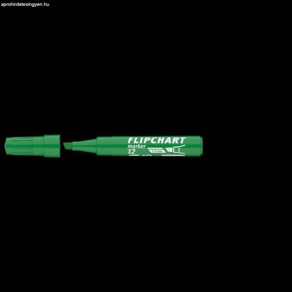 Flipchart marker vízbázisú 1-4mm, vágott Artip 12 zöld 