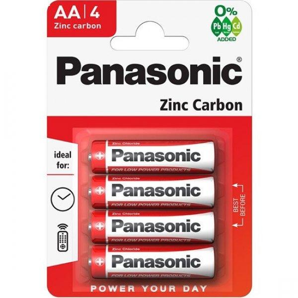 elem PANASONIC Red Zinc 1,5 V cink-mangán AA (4db)