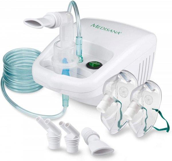 Medisana IN 500 elektromos kompresszoros, sűrített levegős inhalátor,
gyermek- és felnőtt szájmaszkokkal