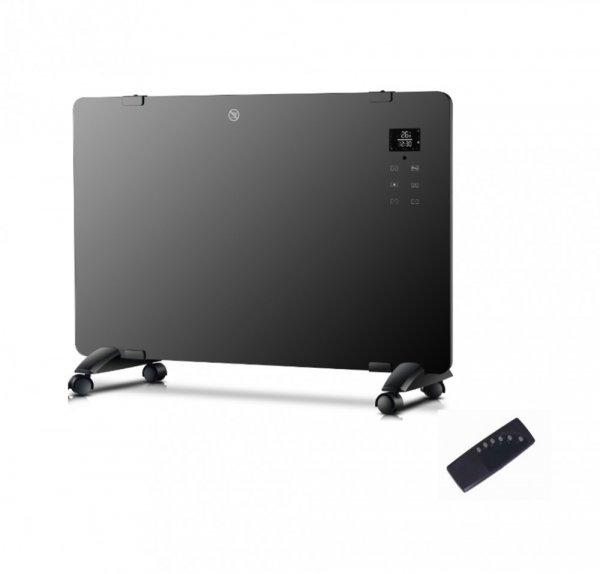 LUX Hova 2000W álló / fali (falra szerelhető) üveglapos fűtőpanel
hősugárzó, elektromos digitális, fekete üveglapos hősugárzó
távirányítóval, LCD kijelzővel