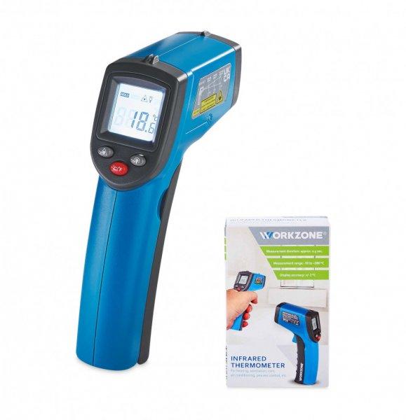 WorkZone JHK-6606 infravörös hőmérő (tárgyhőmérő) lézeres célzóval,
lézeres infrahőmérő (PTIA 1)