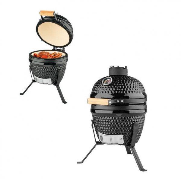 Grill Meister Mini Kamado Barbecue kerámia grill 26.5 cm kerámiabetétes
faszenes kerti grillsütő (Landmann 11820 Mini Kamado helyettesítő)