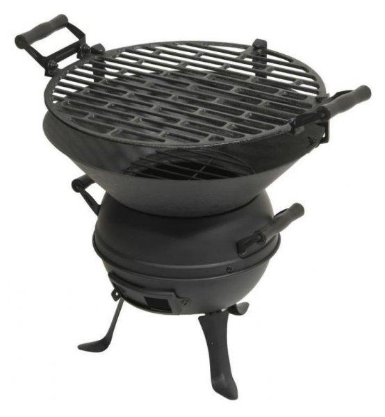 GrillMeister HG-08199 (Landmann 0630 / Grill Chef 063091 helyettesítő) 35 cm
faszenes Barbecue grillhordó, öntöttvas kerti grillező 