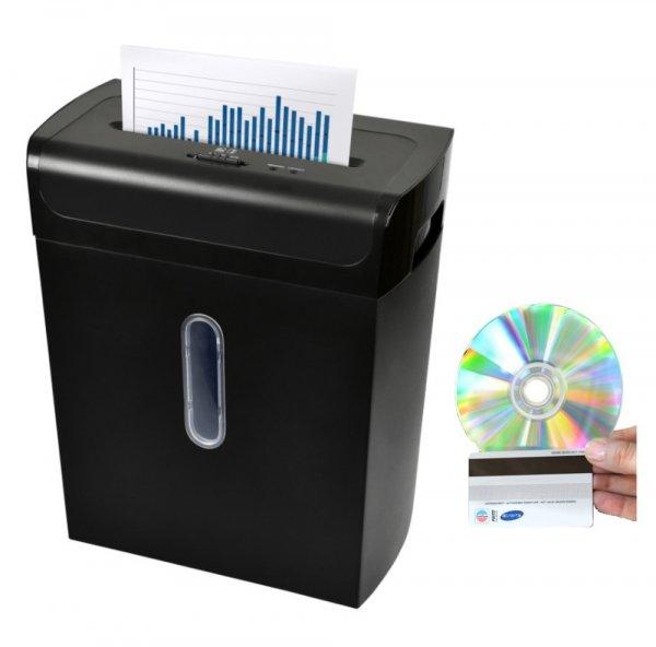 Monolight Office LUS-144 fekete 20L gyűjtőkosaras A4 300W keresztvágós (5 ×
16 mm konfetti) iratmegsemmisítő CD és bankkártya vágóval