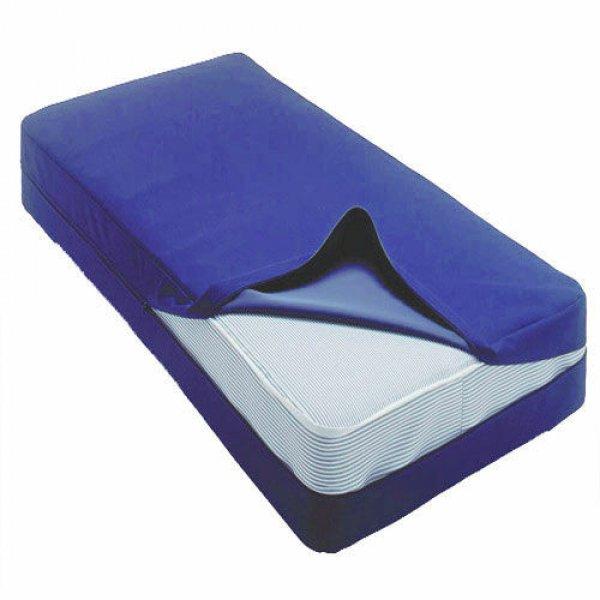 Vízhatlan matracvédő PVC huzat cipzárral, kék, 90x200x14cm