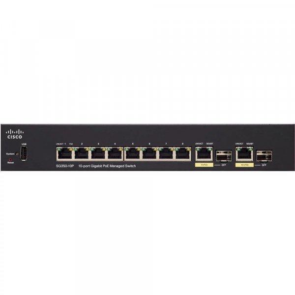 Cisco - Cisco SG350-10P 10-port Gigabit POE Managed Switch