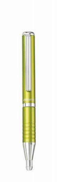 Golyóstoll, 0,24 mm, teleszkópos, tea zöld színű tolltest, ZEBRA
"SL-F1", kék