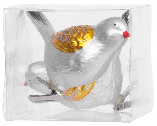 MagicHome karácsonyi dísz, 2 db, madarak, karácsonyfára, 11 cm