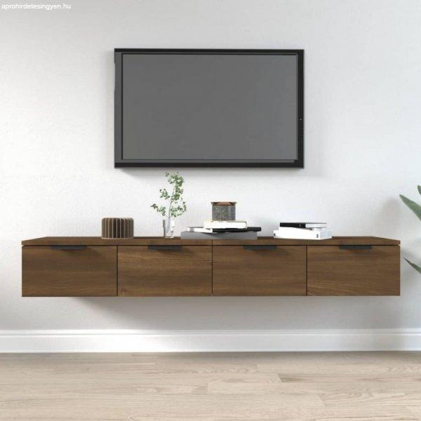 2 db barna tölgyszínű szerelt fa fali szekrény 68x30x20 cm
