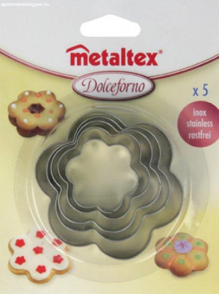5 részes fém Metaltex virág alakú süti kiszúró készlet