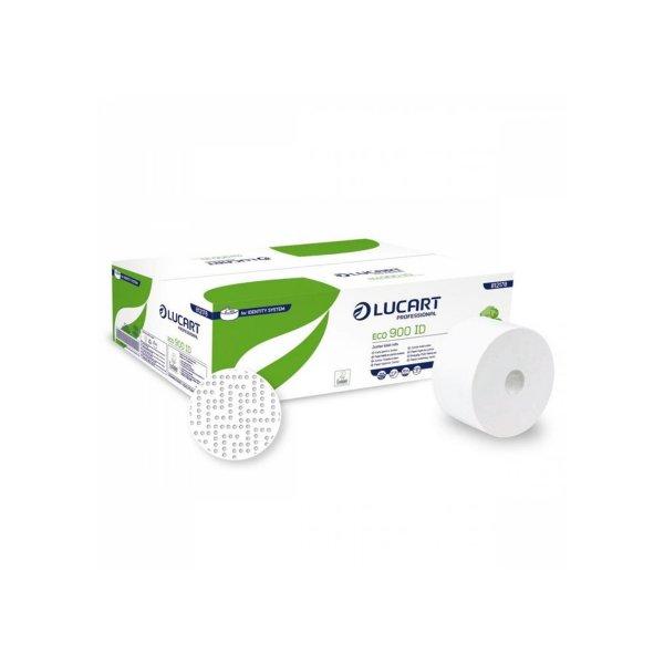 Toalettpapír 2 rétegű közületi átmérő: 19 cm 12 tekercs/csomag autocut
900 ID Eco Lucart_812178S fehér