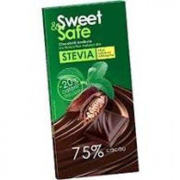 Sweet&safe táblás étcsoki steviával 90 g