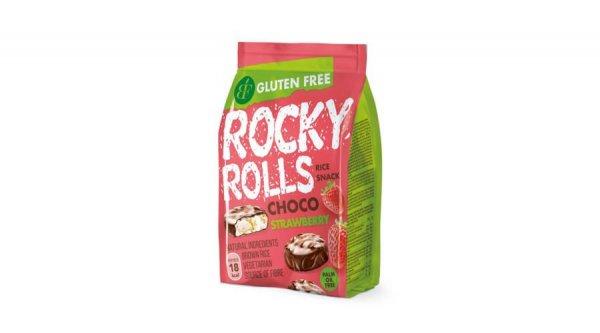 Rocky Rolls 70G Csok.Bev.Puff.Rízs Korong Eper
