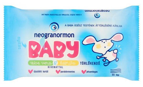 Neogranormon Baby Törlőkendő 55 Lap Soft Clean /Aloe+Kamilla