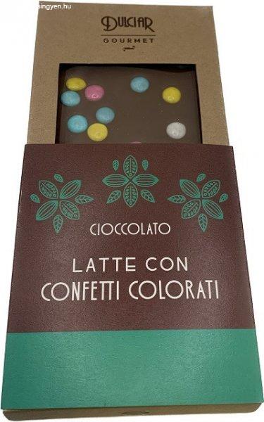 Dulciar Latte Confetti Colorati 100G Színes Drazsés Tej Tábla (TGOCO100)
