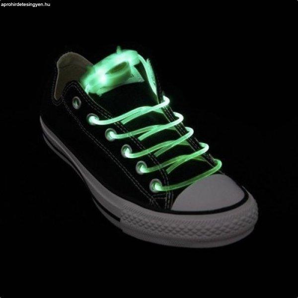Világító LED cipőfűző - zöld