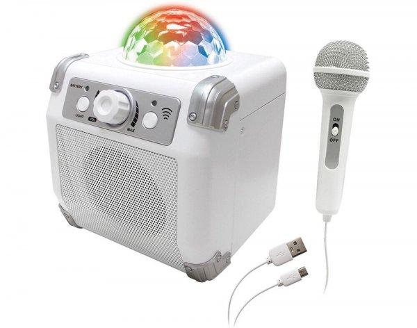 One 2 Fun Avec Micro 5W akkus USB Bluetooth Party Karaoke szett beépített LED
Disco gömbbel és mikrofonnal