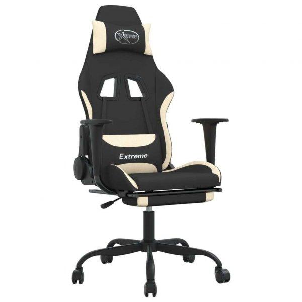 vidaXL masszázs funkciós Gamer szék #fekete-krémszínű