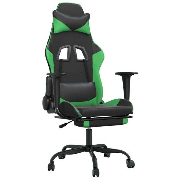 vidaXL masszás funkciós Gamer szék #fekete-zöld