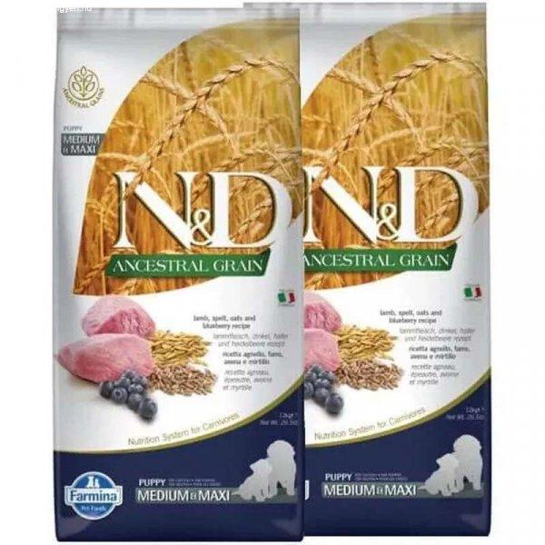 N&D Dog Ancestral Grain bárány, tönköly, zab&áfonya puppy medium&maxi
2x12kg