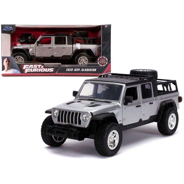 2020 Jeep Gladiator silver Fast & Furious 9 modell autó 1:24