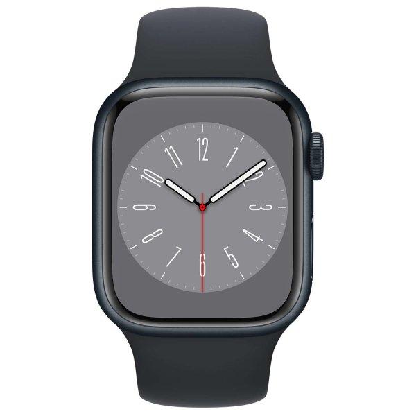 Apple Watch Series 8 GPS (41 mm) Okosóra - Éjfekete Alumíniumtok Éjfekete
Sportszíjjal