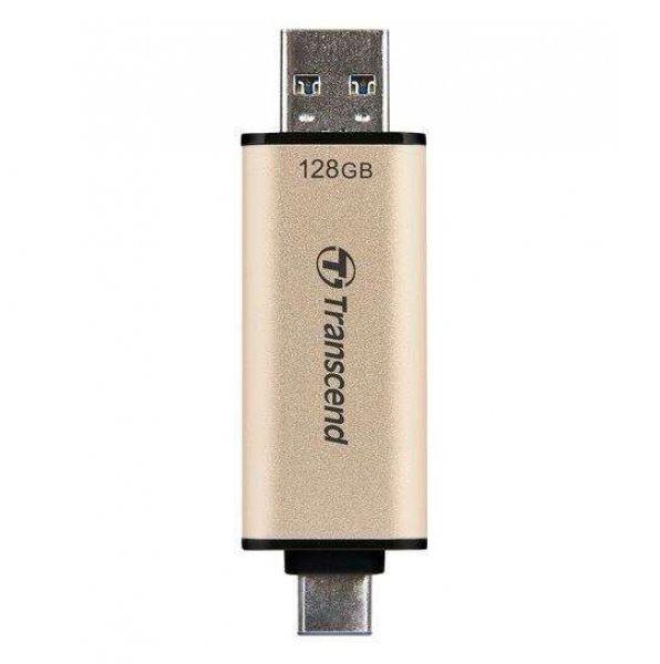 Transcend JetFlash 930C USB flash meghajtó 128 GB USB Type-A / USB Type-C 3.2
Gen 1 (3.1 Gen 1) Arany