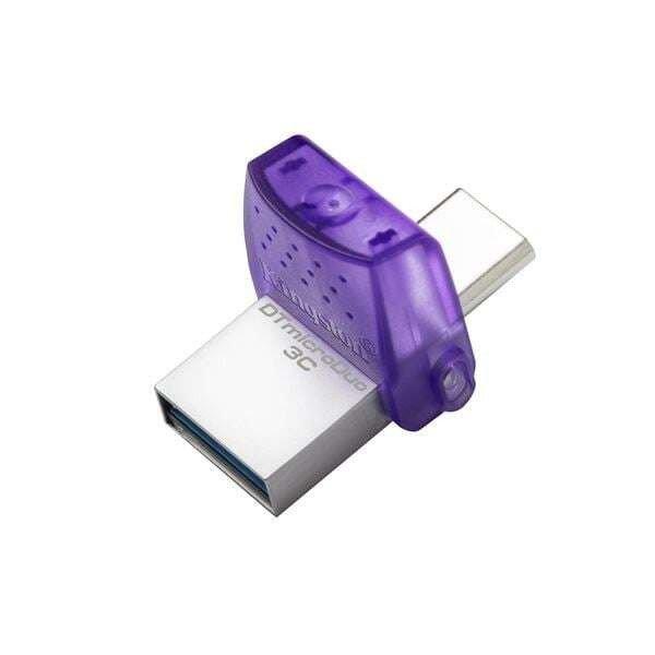 Kingston Technology DataTraveler microDuo 3C USB flash meghajtó 256 GB USB
Type-A / USB Type-C 3.2 Gen 1 (3.1 Gen 1) Rozsdamentes acél, Lila