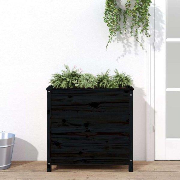 vidaXL fekete tömör fenyő kerti növénytartó 82,5x40x78 cm